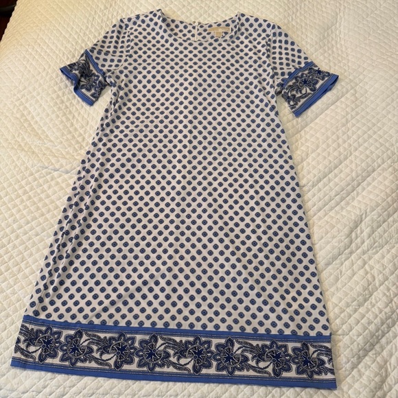 Michael Kors Dresses & Skirts - Michael Kors white and Blue Patterned Dress